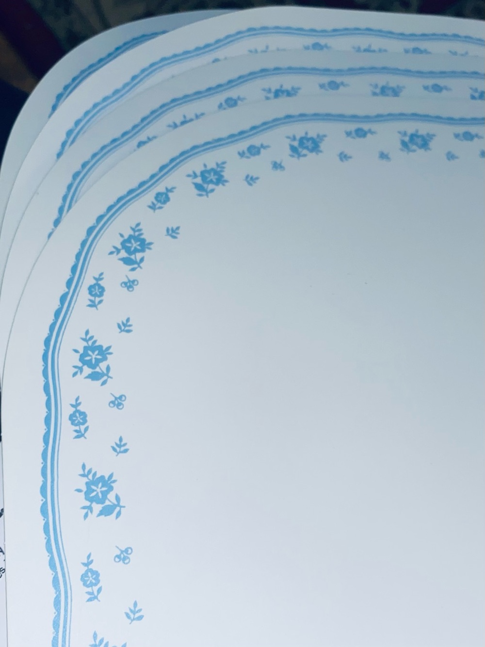 Set Of 4 Vintage Corelle Morning Blue Reversible Placemats